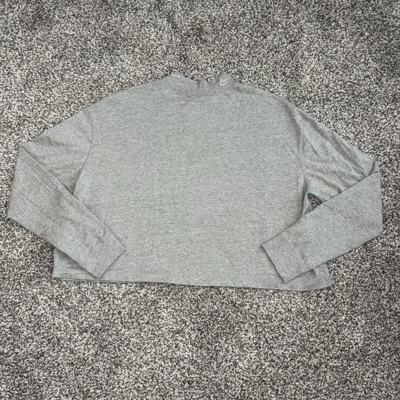 Nike Rhinestone Embellished Mock Neck Long Sleeve in Grey/Silver - Picture 4 of 4